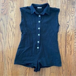 Showpo Black Sleeveless Button Down Romper Size US 4 Made in Australia